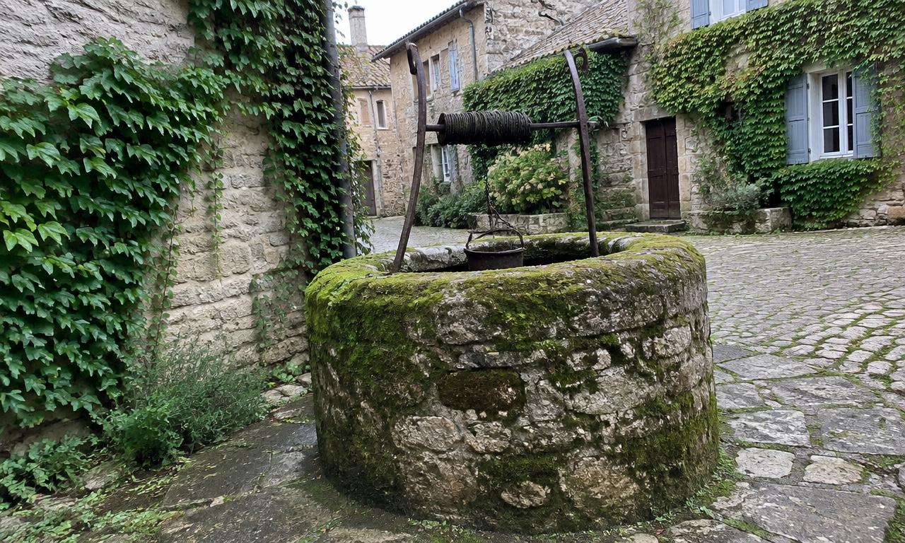 Le vieux puits moussu du bourg, là où l'on venait jurer qu'on dirait la vérité.